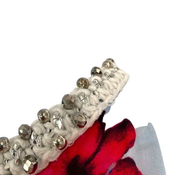 Jennifer Lopez JLo Misses Embellished Keyhole Split Back Floral Tank Top L - Picture 5 of 13